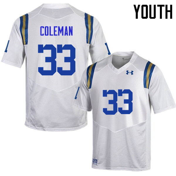 Youth #33 Derrick Coleman UCLA Bruins Under Armour College Football Jerseys Sale-White - Click Image to Close